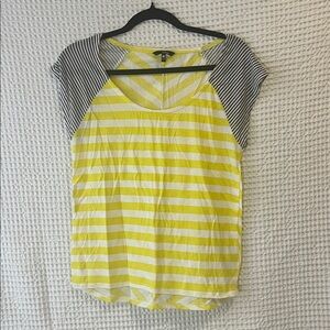 Hurley Yellow and White Striped Top